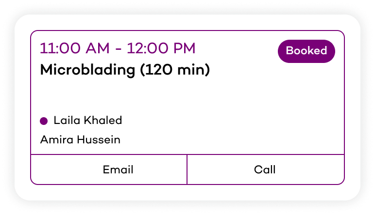 English service card booked